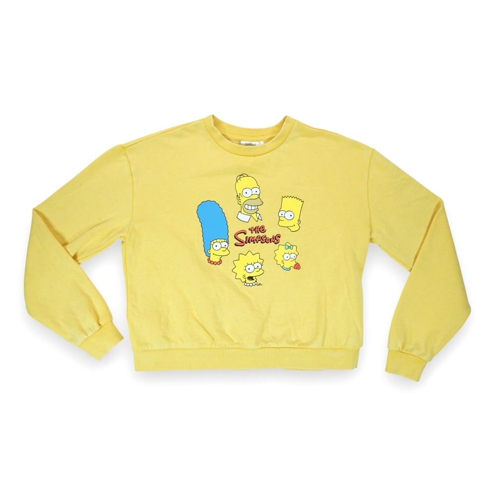 The Simpsons Sweatshirt Women Medium Yellow Graphic Long Sleeve Adult‎